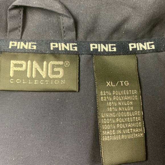 PING Mens Short Sleeve Golf Windbreaker Size XL Navy - Picture 6 of 10